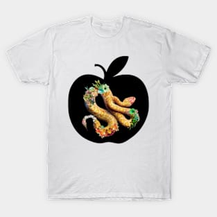 Yellow snake in black apple T-Shirt